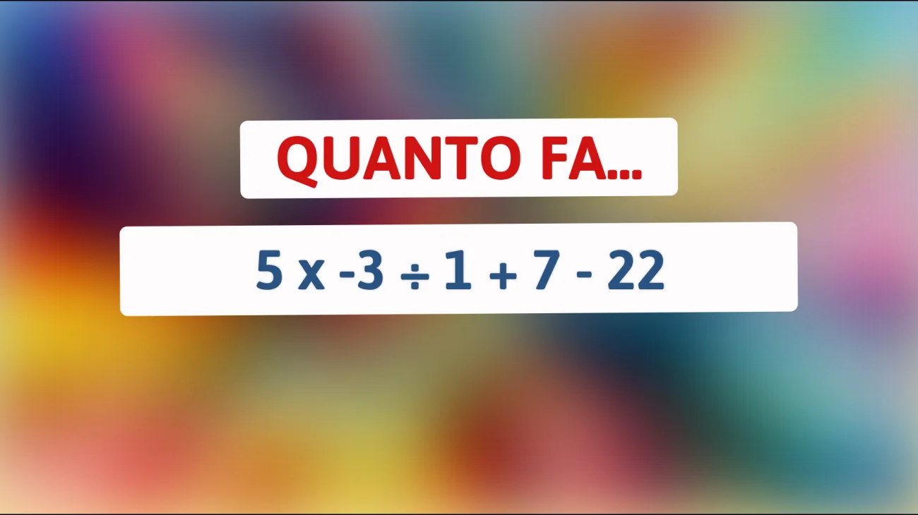 \"Sai risolvere questo indovinello matematico che il 90% delle persone sbaglia? Prova subito e stupisci i tuoi amici!\""
