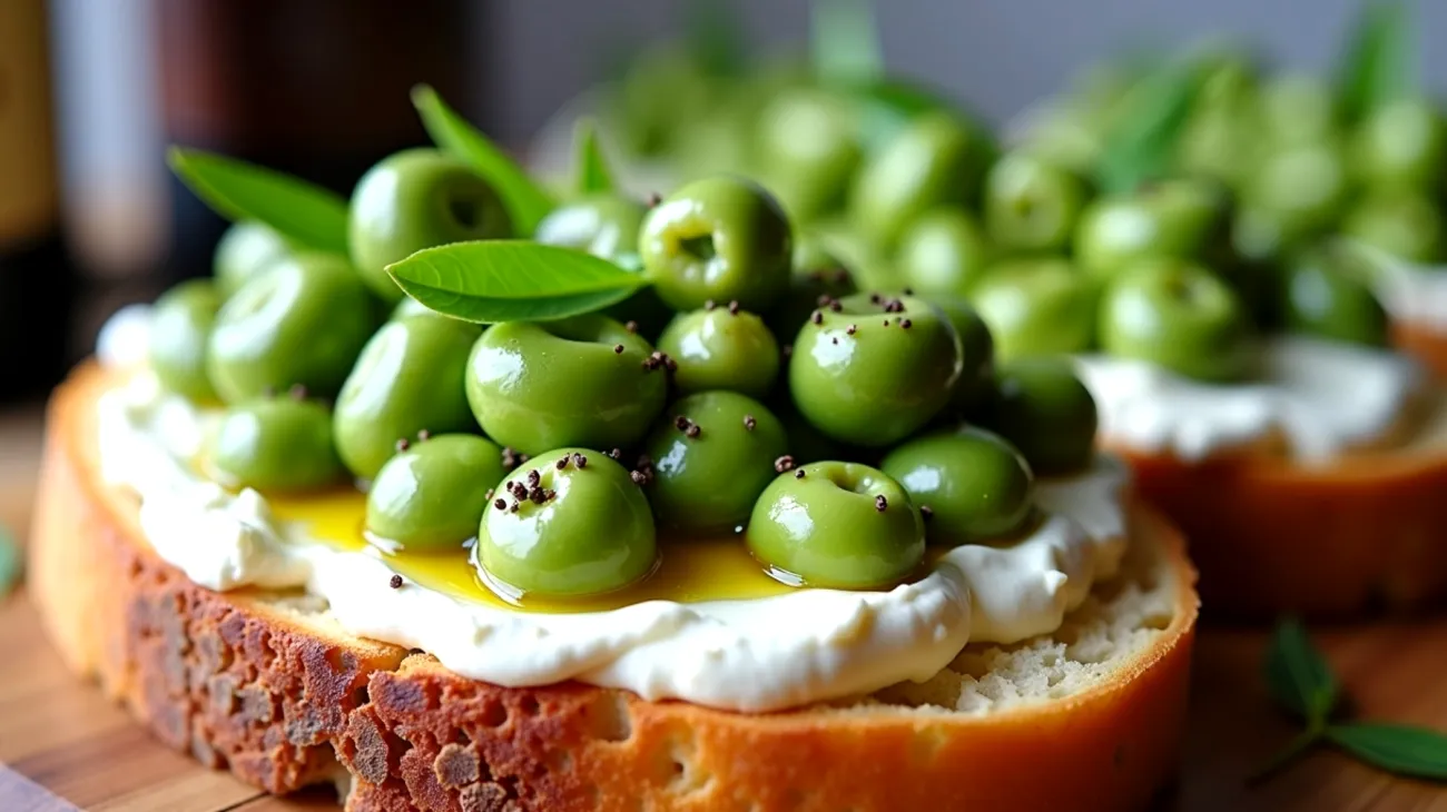Crostini ricotta fave pane casereccio"