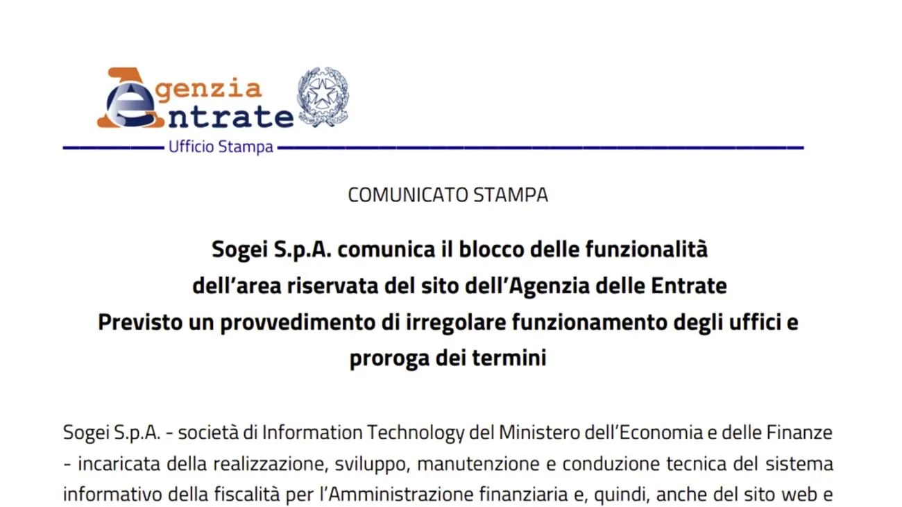 Il segreto che i commercialisti usano quando il sito dell'Agenzia delle Entrate crolla: ora puoi usarlo anche tu Sat May 17 2025 16:54:10 GMT+0000 (Coordinated Universal Time)"