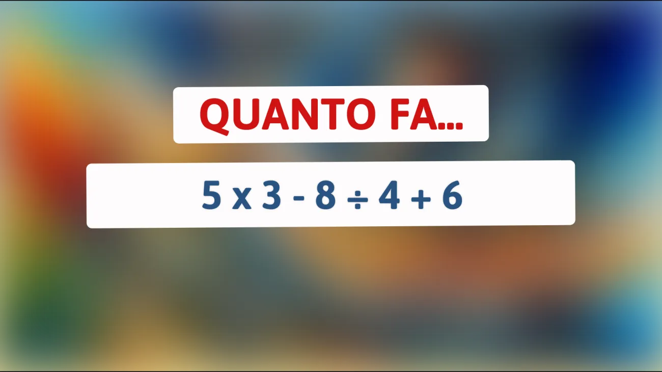 Solo il 1% delle persone riesce a risolvere questo semplice calcolo matematico! Sei tra loro? Scoprilo ora!"